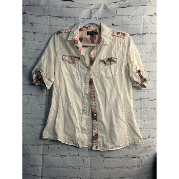 Women's North River Outfitters Short Sleeve Button Up. SZ M. - Picture 1 of 3